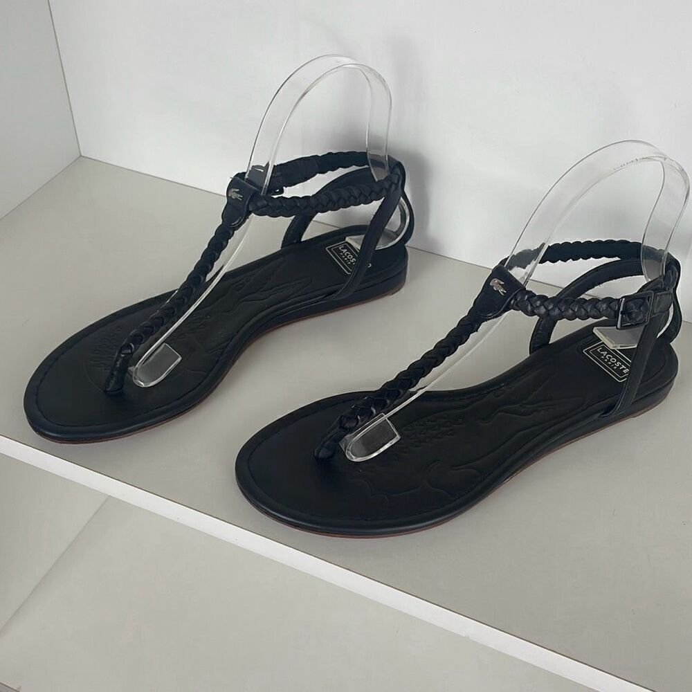 Lacoste Braided Leather Sandals